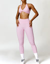 Twisted Halter Neck Bra and High Waist Leggings Active Set