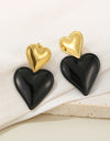 Stainless Steel Double Heart Earrings