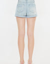 Kancan High Rise Repaired Mom Denim Shorts