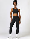 Cutout Cropped Sport Tank and Leggings Set