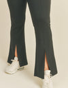 Kimberly C Full Size Slit Flare Leg Pants in Black