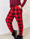 Zenana Full Size Plaid Round Neck Top and Pants Pajama Set