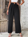 Ruched High Waist Straight Leg Pants