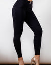 Full Size Contrast Detail Buttoned Leggings