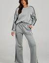 Round Neck Long Sleeve Top and Pants Active Set