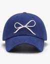 Bow Embroidered Cotton Baseball Cap