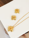 Starburst Gold-Plated Earrings and Necklace Set