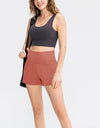 Wide Waistband Sports Shorts with Pockets