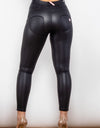 Full Size PU Leather Buttoned Leggings