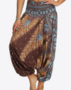 Printed Smocked Waist Harem Pants