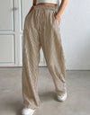 Drawstring Striped Elastic Waist Pants