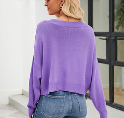 Eyelet Button Front Long Sleeve Cardigan