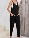 Pocketed Scoop Neck Spaghetti Strap Overalls