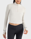 Mock Neck Half Zip Long Sleeve Sport Top