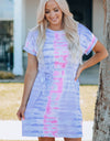 Women Tie-Dye Belted T-Shirt Dress