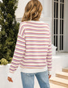 Angel Wings Striped Drop Shoulder Knit Top