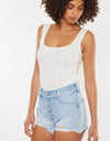 Kancan Distressed Button Fly Denim Shorts