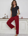 V-Neck Top and Gingham Pants Lounge Set