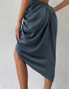 Ruched Slit High Wiast Skirt