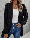 Warm Fall Mixed Knit Open Front Longline Cardigan