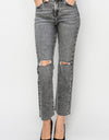 RISEN High Waist Distressed Straight Jeans