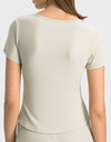 Notched Short Sleeve Active T-Shirt