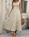 Smocked Scoop Neck Sleeveless Tank Dress