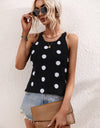 Polka Dot Round Neck Knit Tank