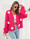 Floral Open Front Long Sleeve Cardigan