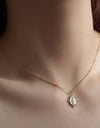 18K Gold-Plated Spring Ring Closure Pendant Necklace