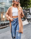 Open Front Dropped Shoulder Longline Cardigan