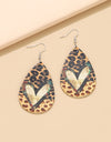 PU Leather Leopard Teardrop Earrings