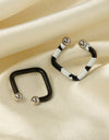 Stainless Steel Oil Drip Cuff Earrings