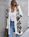 Leopard Pattern Fuzzy Cardigan