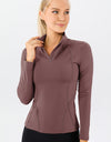 Mock Neck Quarter Zip Active T-Shirt