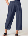 Full Size Elastic Waist Cropped Pants