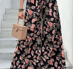 Floral Pull-On Wide Leg Pants