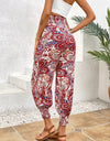 Tied Printed High Waist Pants