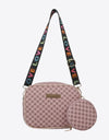 Printed Slogan Strap Shoulder Bag