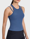 Cutout Round Neck Racerback Active Tank