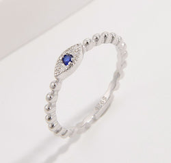 925 Sterling Silver Inlaid Zircon Ring
