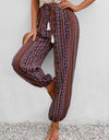 Tassel Printed High Waist Pants