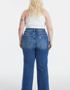 BAYEAS Full Size High Waist Two-Tones Patched Wide Leg Jeans