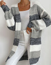 Striped Long Sleeve Duster Cardigan