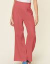 Double Take Full Size Texture Smocked Waist Wide Leg Pants