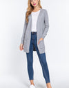 ACTIVE BASIC Open Front Long Sleeve Cardigan