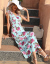 Full Size Tied Smocked Surplice Sleeveless Maxi Dress