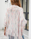 Fringe Detail Printed Poncho