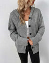 Button-Down Long Sleeve Hooded Sweater