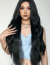 Full Machine Long Wave Synthetic Wigs 28''